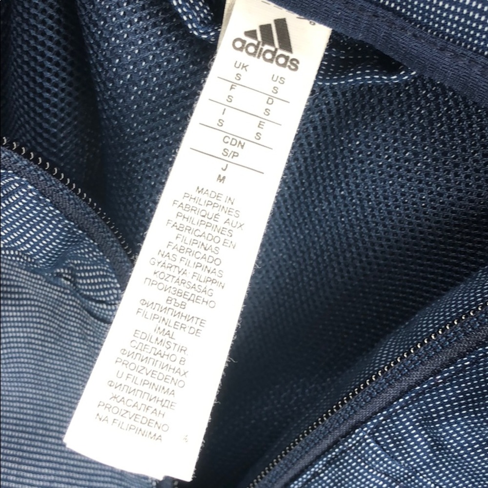 Adidas 1/4 Zip Performance Pullover With Hood Navy - image 5